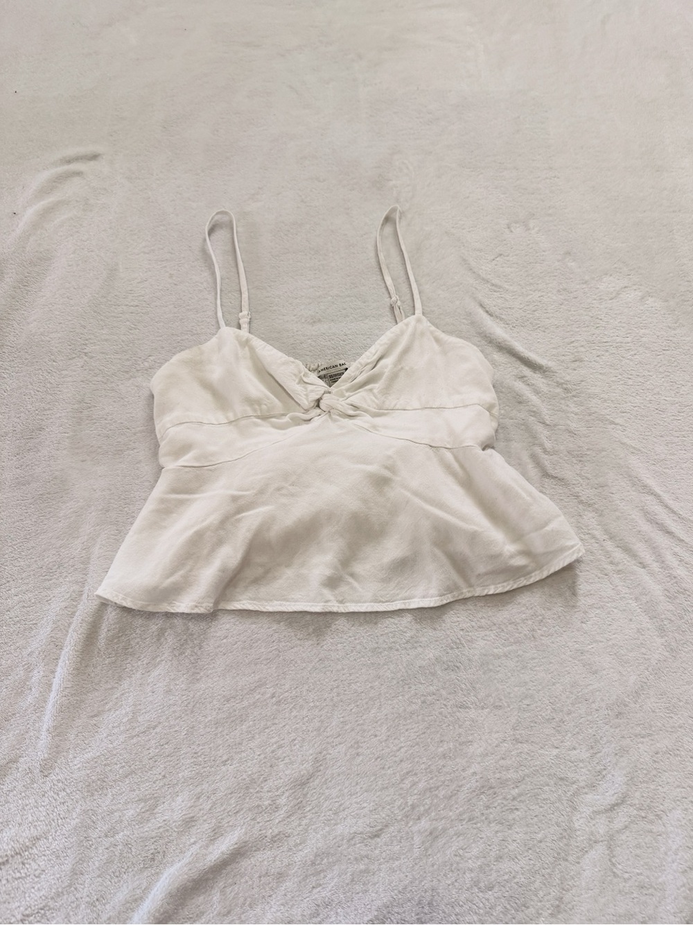 American Eagle Outfitters White Spaghetti Strap Peplum Cami